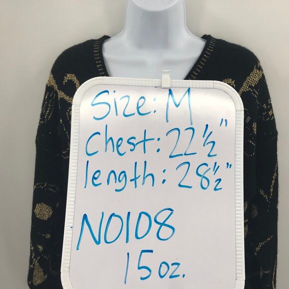 Ellen D. Vintage Womens Sweater Metallic V-Neck M - Picture 8 of 8